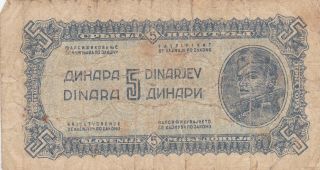 5 Dinara Vg Banknote From Yugoslavian Antifaschist Partizan Army 1944 Pick - 49