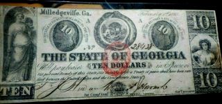 1863 The State Of Georgia Dollar Note