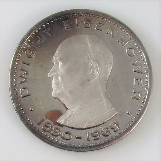 1970 Dwight Eisenhower Government Of Ras Al Khaima 10 Riyals Silver Coin