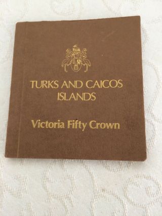 Turks And Caicos Islands 1976 50 Crown Queen Victoria Sterling Silver Coin