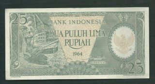 Indonesia 1964 25 Rupiah P 95 Circulated