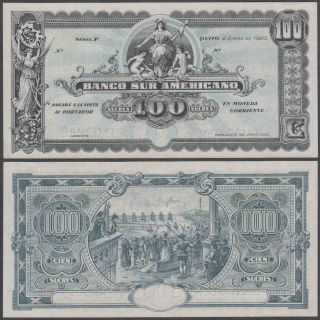 Ecuador - Banco Sur Americano,  100 Sucres,  1920,  Unc,  P - S254