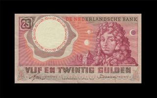 10.  4.  1955 Netherlands 25 Gulden " Rare " ( (ef, ))