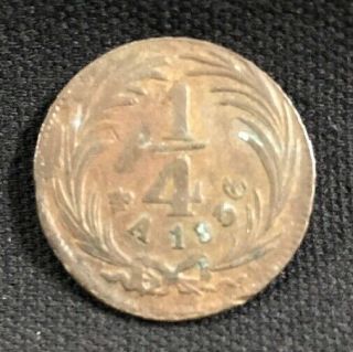 1836 Mo A Mexico 1/4 Real Mexican Coin Vf