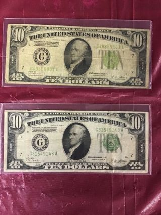 2 - 1928b Ten Dollar Notes,