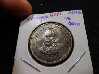 N194 Nicaragua 1946 25 Centavos Bu