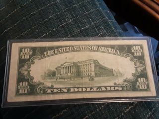 Vintage 1934 A Series $10 Dollar Bill Federal Reserve Minneapolis 2