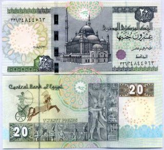 Egypt 20 Pounds 2018 P 65 Date Unc Nr