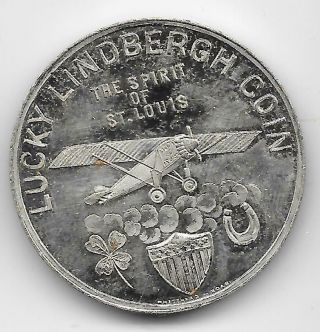 Vintage Exonumia Large Token/medal:1927 Lucky Lindbergh Coin Spirit Of St.  Louis