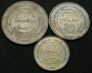 Jordan 25,  50,  50 Fils 1978/1984 - 3 Coins.  - 2665
