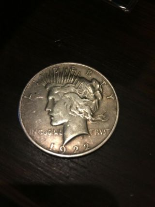 1922 $1 Silver Peace Dollar,  High - Grade Key Date Coin No Mark