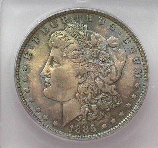1885 - O Morgan Silver Dollar Icg Ms66,  Lists For $500 Rainbow