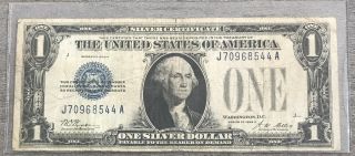 1928 B $1 Silver Certificate Funny Back Paper Money Blue Seal Fr - 1602 - Ah23