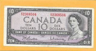 1954 Canadian 10 Dollar Bill E/v2368504 (circulated)