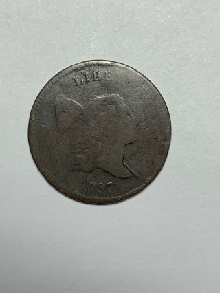 1797 Half Cent,  Liberty Cap,  Plain Edge,  Tough Early Copper Type