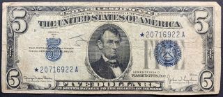 1934 D $5 Silver Certificate Star Note
