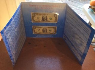 AMERICA ' S FOUNDING FATHERS 2012 CURRENCY SET $1 and $2 Notes Matching Number. 3