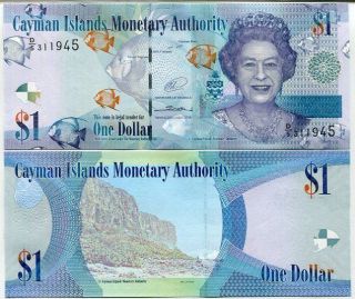 Cayman Islands 1 Dollar 2014 Qeii D/5 P 38 Sign Unc
