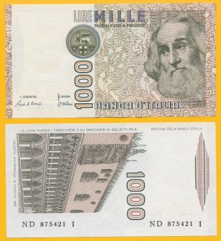 Italy 1000 Lire P - 109a 1982 Unc Banknote