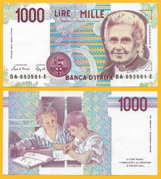Italy 1000 Lire P - 114a 1990 Unc Banknote