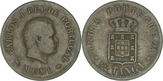 India: 1/2 Tanga Bronze 1901 Vf