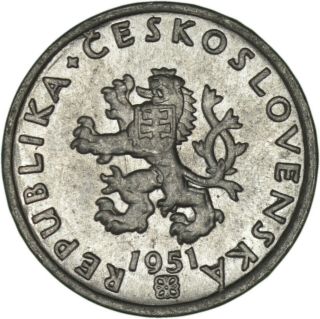 Czechoslovakia: 20 haleru aluminum 1951 UNC 2