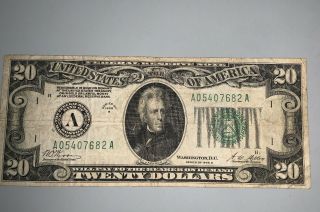 1928 B $20 " Redeemable In Gold  Big A " Boston (a0547682a)