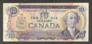 1971 Radar $10.  00 2029202 Rare Three Digit Key Bank Of Canada Ten Dollars