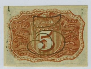1863 2nd Issue 5c Fractional Currency Washington Fr.  1232 No Surcharges 2