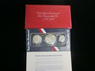 1976 3 - Coin 40 Silver Bicentennial Uncirculated Set All Ogp