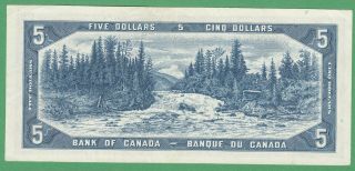 1954 Bank of Canada $5 Dollar Note - Beattie/Rasminsky - I/X0853740 - AU 2