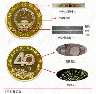2018 China Coin 10 Yuan,  40th Anniversary Of Reform And Opening - Up,  Unc