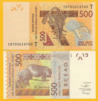 West African States 500 Francs Togo (t) P - 819t 2019 Unc Banknote