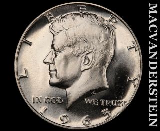 1965 Sms Silver Kennedy Half Dollar - Gem Brilliant Uncirculated Luster J5921