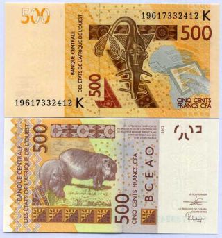 West African States Senegal 500 Francs 2019 P 719 K Unc
