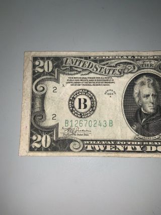 1934 - A $20 TWENTY DOLLARS FRN FEDERAL RESERVE NOTE YORK,  NY 2