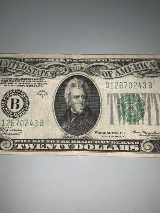 1934 - A $20 TWENTY DOLLARS FRN FEDERAL RESERVE NOTE YORK,  NY 3