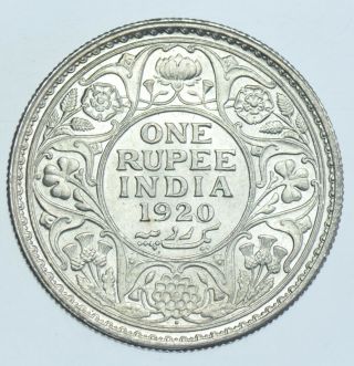 India British George V Rupee,  1920 Bombay Silver Coin Bu