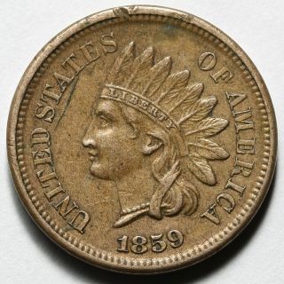 1859 United States Copper Nickel Indian Head 1 One Cent Coin