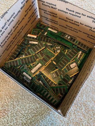 19 Lbs Of Scrap Laptop/desktop Memory For Gold Recovery/or Parts