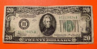 1934 $20 Twenty Dollar Us Federal Reserve Note Bank Of York