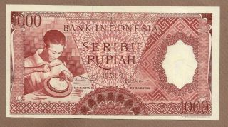 Indonesia: 1000 Rupiah Banknote,  (unc),  P - 61,  1958,