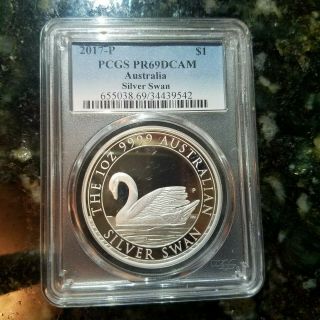 2017 $1 Australia Silver Swan Proof 1 Oz Coin Pcgs Pr69dcam