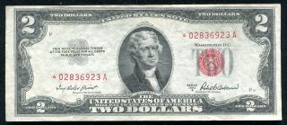 1953 - A $2 Two Dollars Star Legal Tender United States Note About Unc