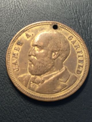 1881 James A.  Garfield Token / Medal - 1845 Canal Boy 1881 U.  S.  President