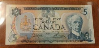1979 Bank Of Canada $5.  00 Banknote Crow/bouey Five Dollar Serial 30579177184