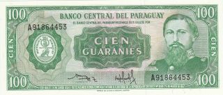 100 Guaranies Unc Crispy Banknote From Paraguay 1982 Pick - 205