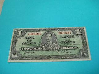 1937 - Canada $1 Bank Note - Canadian One Dollar Bill - Jn3693942
