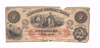 Maine,  $2.  00,  1862 Obsolete Note,  The Lincoln County Bank Of Wiscasset Pm543