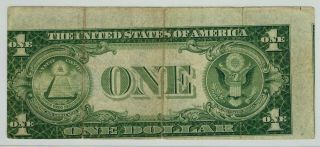 1935 - D $1 Silver Certificate Misaligned Back Printing/cutting Error